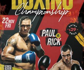 BoxingTournament Poster PSD Template