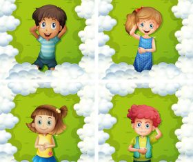 Boy and girl cartoon illustration vector