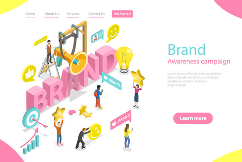 Brand awareness campaign concept illustration vector