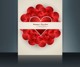 Brochure valentines day heart-shaped cover vector