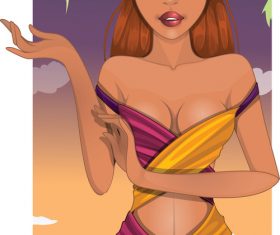 Brown hair girl vector