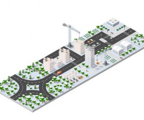 Building city module cartoon vector