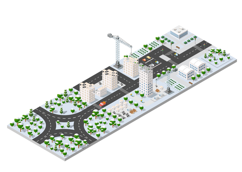 Building city module cartoon vector