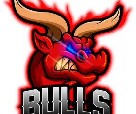 Bulls mascot esport logo vector