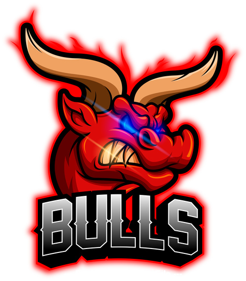 Bulls mascot esport logo vector