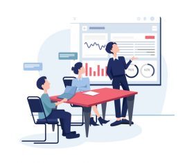 Business meeting cartoon illustration vector