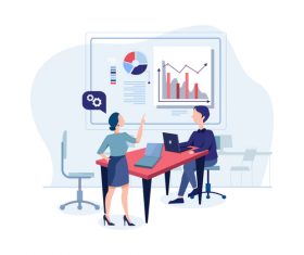 Business trend cartoon illustration vector