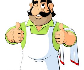 Cartoon bearded chef vector