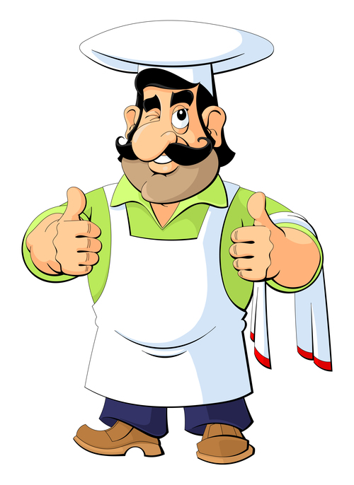 Cartoon bearded chef vector