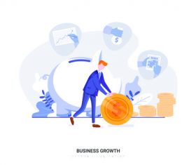 Cartoon business growth vector