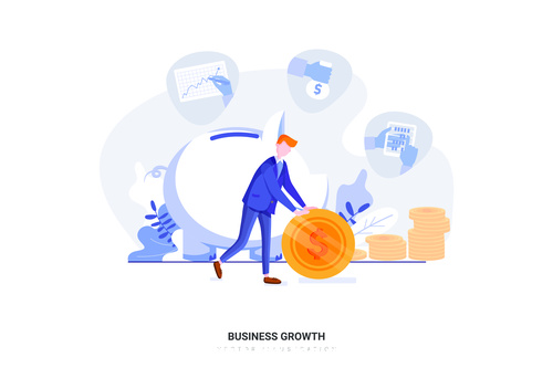Cartoon business growth vector