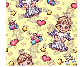 Cartoon christmas decoration background pattern vector