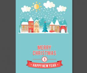 Cartoon christmas new year card vector