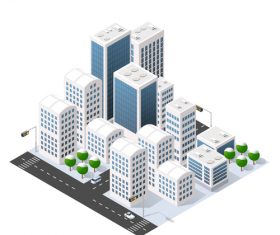 Cartoon city community vector