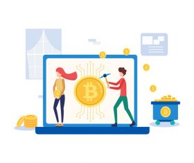 Cartoon digital currency illustration vector