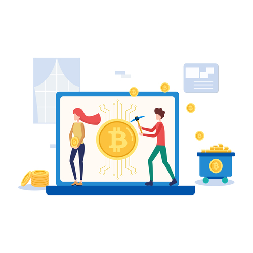 Cartoon digital currency illustration vector