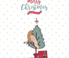 Cartoon element card christmas vector