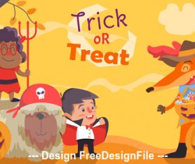 Cartoon funny halloween Illustration vector