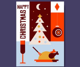 Cartoon happy christma postcar vector