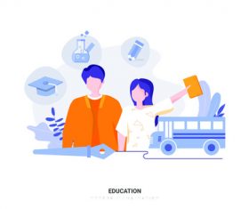 Cartoon illustration education vector
