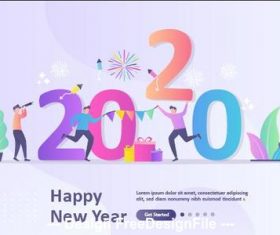 Cartoon illustration happy new year vector