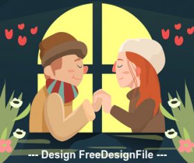 Cartoon illustration love vector