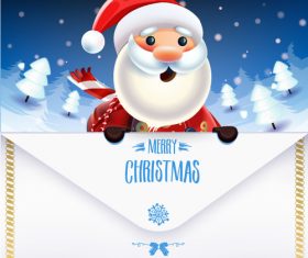 Cartoon santa claus postcard vector