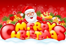 Cheerful and bright congratulation design for Christmas vector