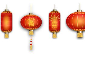 Chinese new year red lantern vector
