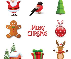 Christmas and new year icons vector