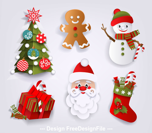 Christmas and new year symbols vector
