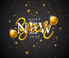 Christmas ball decoration 2020 new year vector