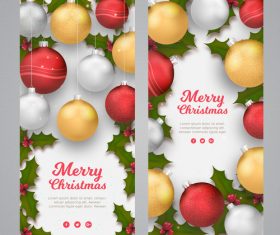 Christmas ball decoration card vector