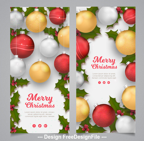 Christmas ball decoration card vector