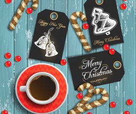 Christmas card on the desktop vector