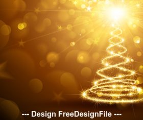 Christmas card with flickering lights vector