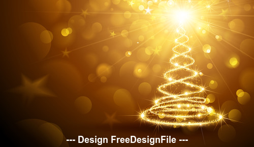 Christmas card with flickering lights vector