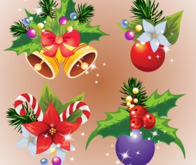 Christmas decoration arrangement vector