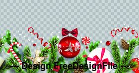 Christmas decoration background template vector