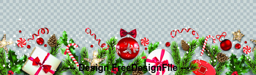 Christmas decoration background template vector