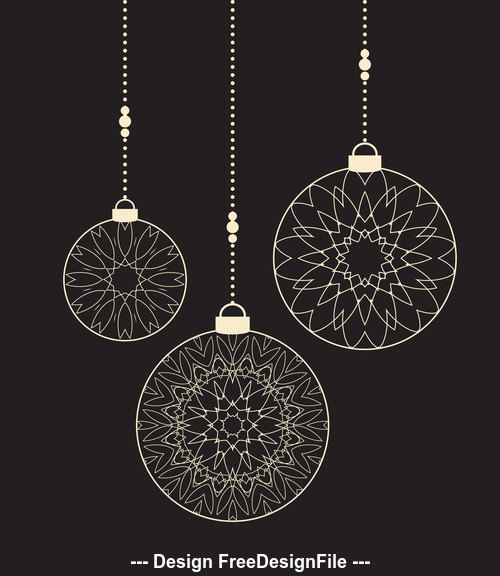 Christmas decoration ball pendant vector