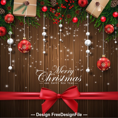 Christmas decoration element card vector