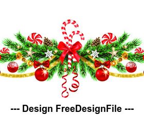 Christmas decoration wreath and balls template vector
