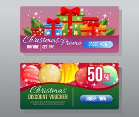 Christmas discount web banner vector