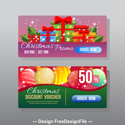 Christmas discount web banner vector
