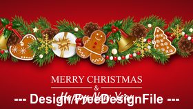 Christmas elements decorative card vector