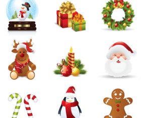 Christmas elements icons vector
