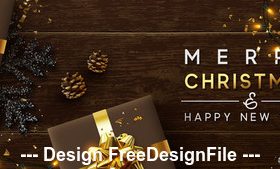 Christmas gift box vector on the desktop