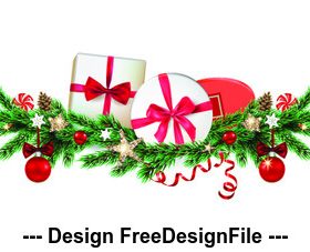 Christmas gift decoration background template vector