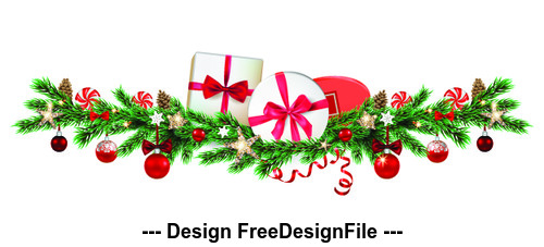 Christmas gift decoration background template vector